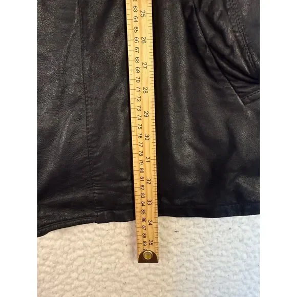 Johnston & Murphy Mens Double Collar Leather Jacket‎ Size 42 Two Tone